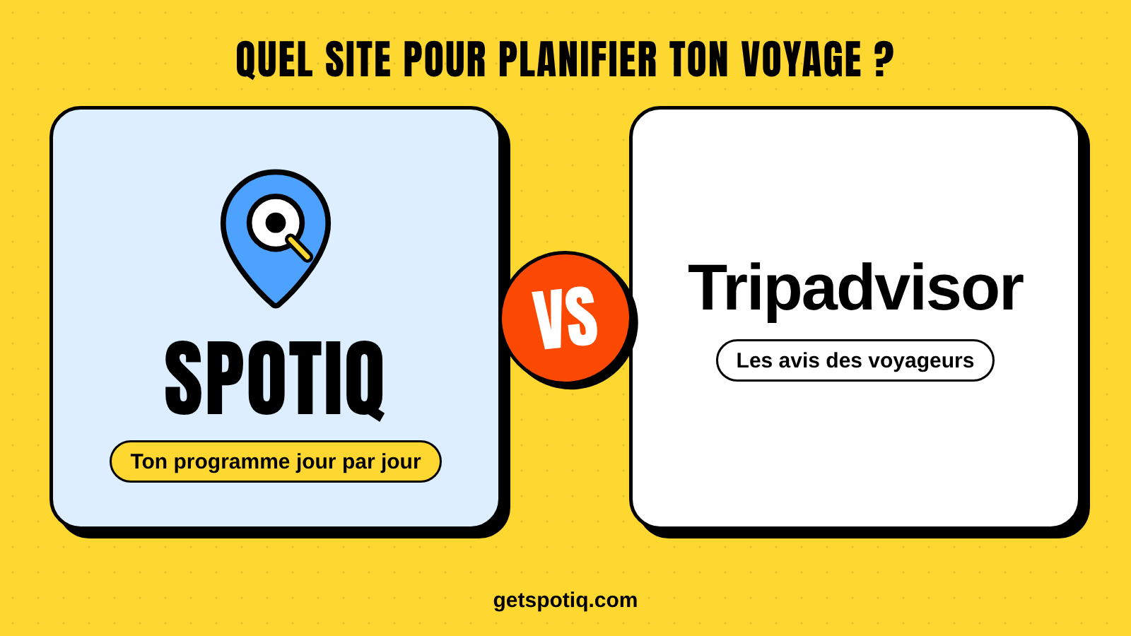 SPOTIQ ou Tripadvisor : lequel pour organiser votre voyage ?